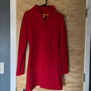 Lole Sweatshirt Shawl Collar Calm Dress Sorita Red Small